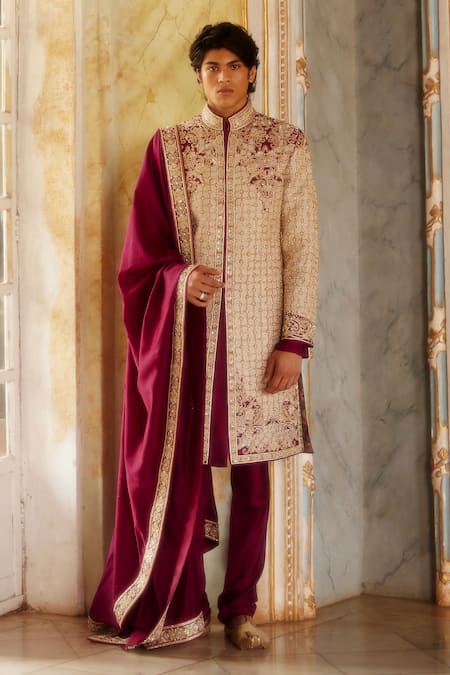 EEKSHA Moti Gul Embroidered Sherwani Set 