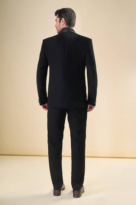 Arihant Rai Sinha Bead Sequin Hand Embroidered Tuxedo Bow Set 