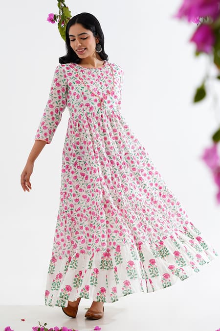 Avaha Phula Ahali Floral Print Anarkali 