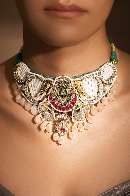 joules by radhika Regal Kundan & Stone Embellished Choker 