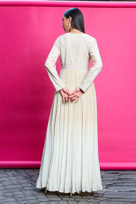 Priyanka Jain Floral Embroidered Ombre Dyed Anarkali With Dupatta 