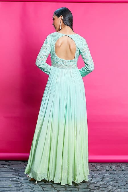 Priyanka Jain Floral Embroidered Anarkali With Dupatta 