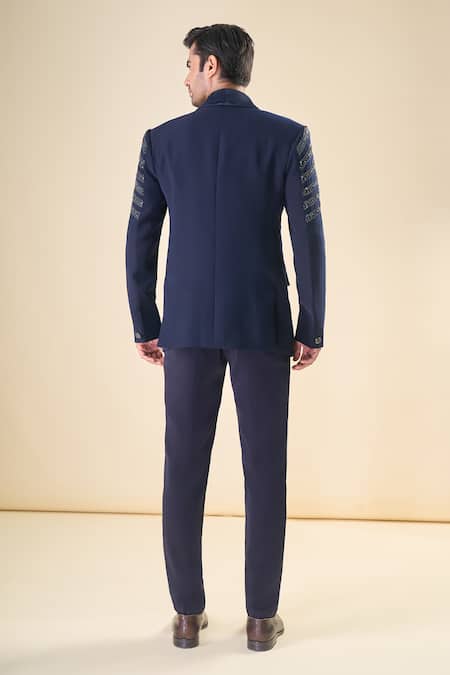 Arihant Rai Sinha Sequin Hand Embroidered Tuxedo Set With Bow 