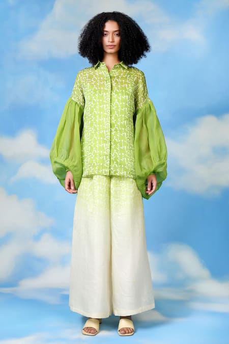 Shilpi Gupta Hand Block Print Shirt With Trouser 