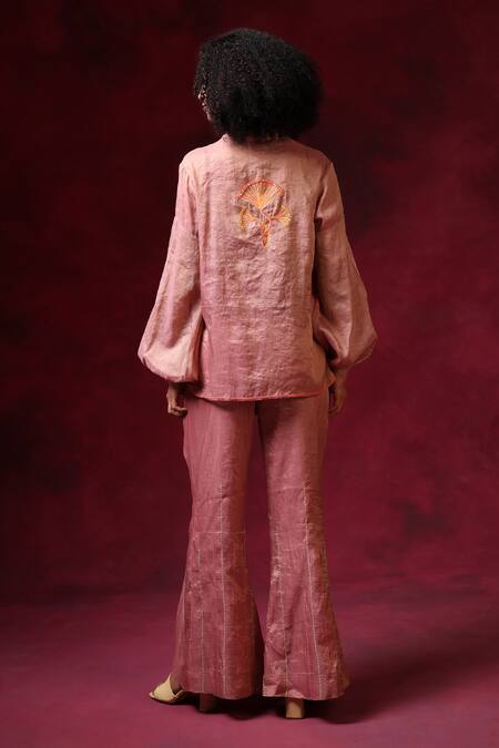Shilpi Gupta Bloom Embroidered Shirt With Trouser 