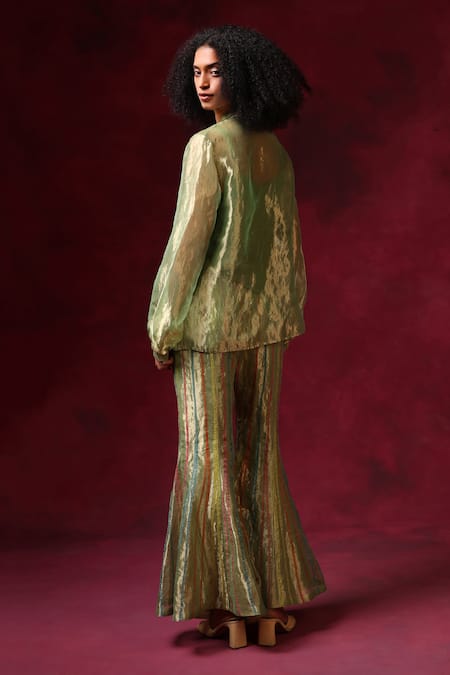 Shilpi Gupta Floral Bloom Embroidered Shirt With Trouser 