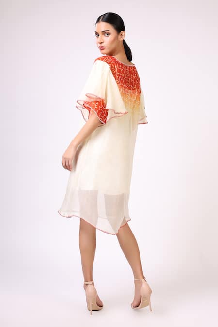 Shilpi Gupta Placement Floral Hand Block Print Dress 