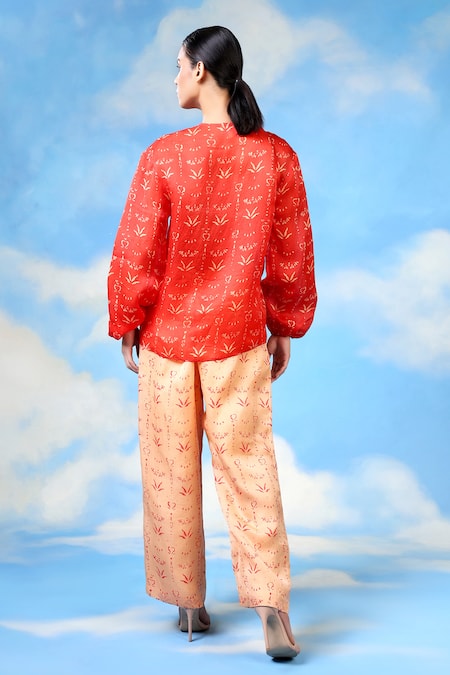 Shilpi Gupta Abstract Block Print Shirt With Trouser 