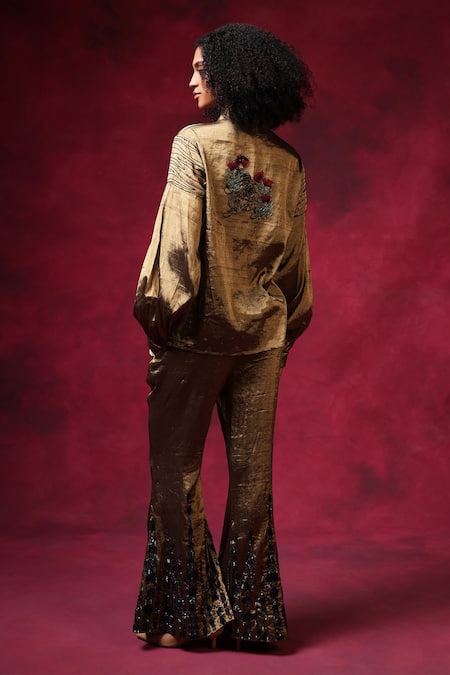 Shilpi Gupta Resham Placement Embroidered Shirt & Sharara Set 