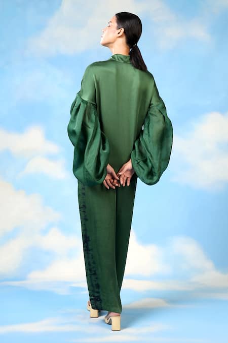 Shilpi Gupta Floral Applique Embroidered Shirt & Pant Set 