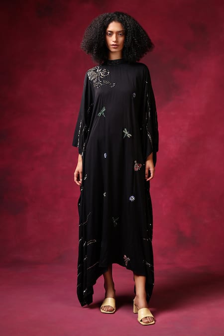 Shilpi Gupta Dragonfly Embroidered Kaftan Dress 