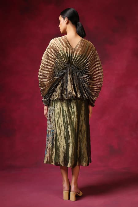 Shilpi Gupta Silk Zari Pleated Top 