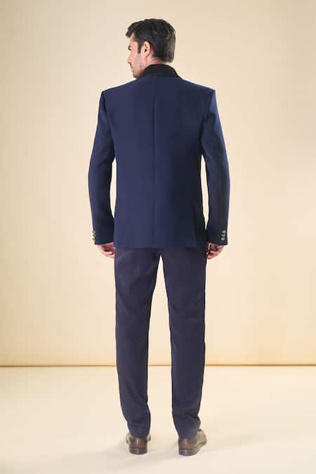 Arihant Rai Sinha Bead Sequin Hand Embroidered Tuxedo Set With Bow 