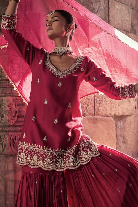 Buy Kritika Dawar Pink , Organza Gota Patti, Diamonds, Ambar Bahar Kurti Gharara Set Online at Aza Fashions Buy_Kritika Dawar_Pink , Organza Gota Patti, Diamonds, Ambar Bahar Kurti Gharara Set _Online_at_Aza_Fashions