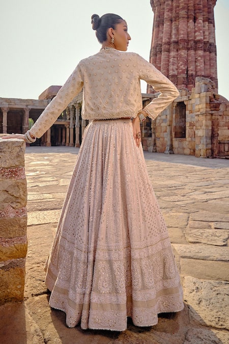 Kritika Dawar Afrin Mughal Bagh Chikankari Mukaish Embroidered Lehenga Set 