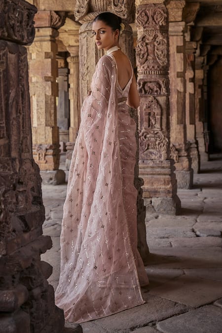 Kritika Dawar Noorein Flora Vine Dabka Embroidered Saree With Blouse 