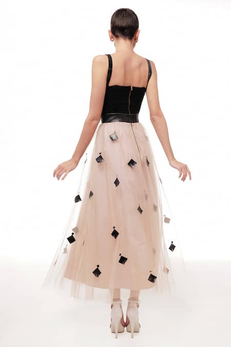 Sameer Madan California Dream Leather Work Skirt 