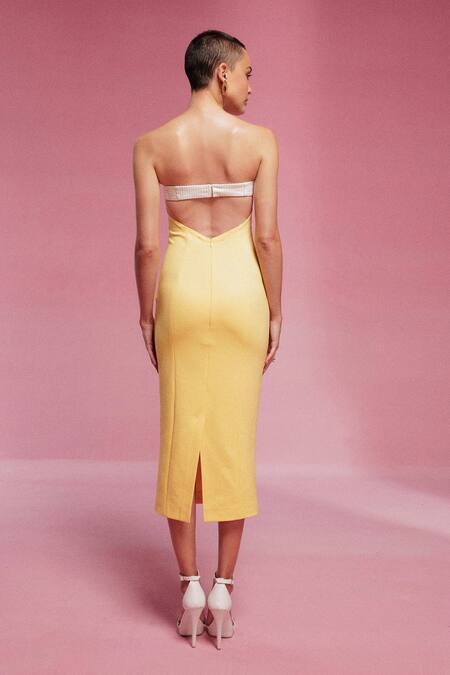 Sameer Madan French Gimlet Flower Embroidered Bodycon Dress 