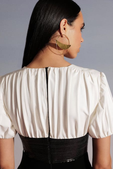 Sameer Madan Irish Whiskey Metallic Embroidered Yoke Jumpsuit 