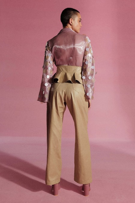 Sameer Madan Limonata Peplum High Waist Trouser 