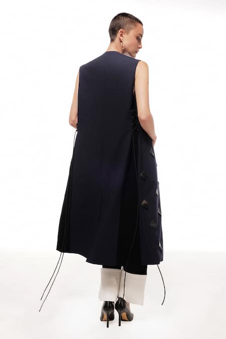 Sameer Madan Michelada Applique Embroidered Tie Up Jacket 