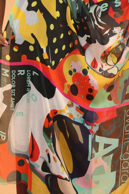 Modarta Multi Color Abstract Print Shawl Online at Aza Fashions Modarta_Multi Color Abstract Print Shawl _Online_at_Aza_Fashions