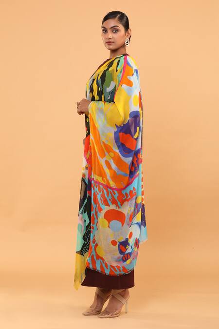 Shop Modarta Multi Color Abstract Print Shawl Online at Aza Fashions Shop_Modarta_Multi Color Abstract Print Shawl _Online_at_Aza_Fashions