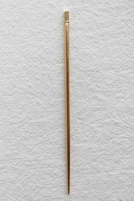 Shop_DE'Anma_Gold Quanah Cutwork Hair Bun - Single Pc _Online_at_Aza_Fashions