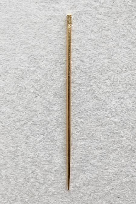 Shop_DE'Anma_Gold Lotura Circular Shaped Hair Bun _Online_at_Aza_Fashions