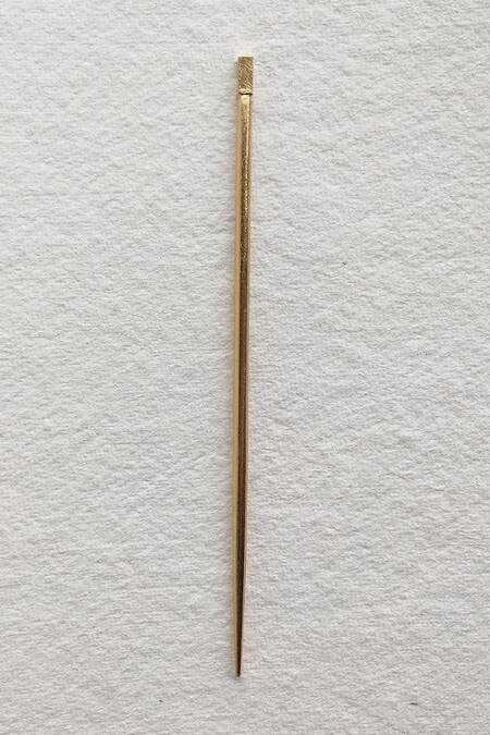 Shop_DE'Anma_Gold Qinisa Criss Cross Shaped Full Hair Bun _Online_at_Aza_Fashions