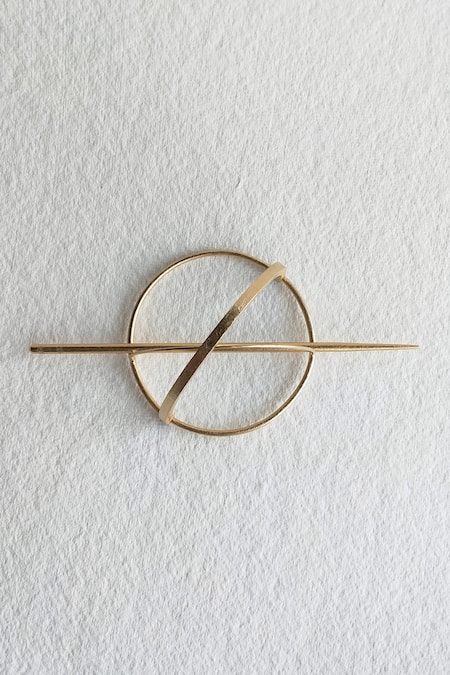 Buy_DE'Anma_Gold Qinisa Criss Cross Shaped Hair Bun _Online_at_Aza_Fashions