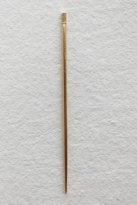 DE'Anma_Gold Bisect Shaped Small Hair Bun _Online_at_Aza_Fashions