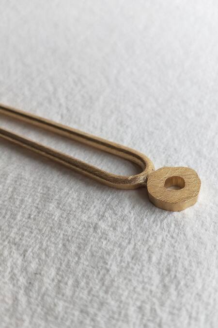 DE'Anma_Gold Gorria Double Pin Hair Stick _Online_at_Aza_Fashions
