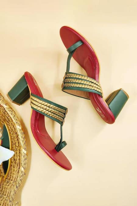 The Madras Trunk Colorblock Kolhapuri Heels 