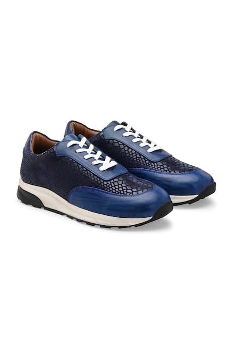 Shop_Ivrah_Blue Air Croc Skin Textured Sneakers_Online_at_Aza_Fashions