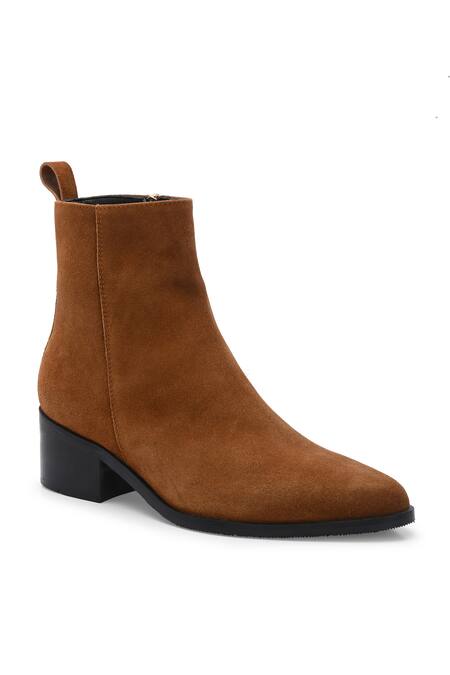 Ivrah_Brown Jordan High Rise Suede Boots_Online_at_Aza_Fashions