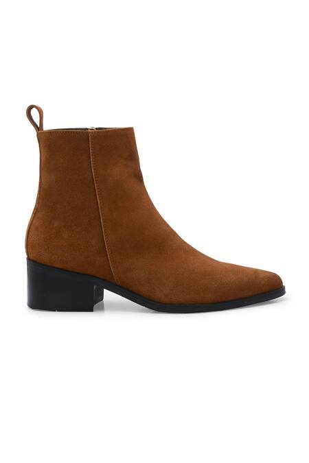Shop_Ivrah_Brown Jordan High Rise Suede Boots_Online_at_Aza_Fashions