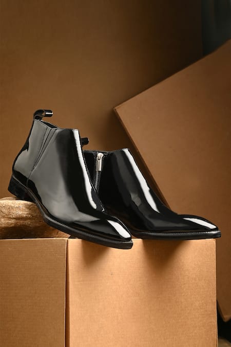 IVRAH Black Royal Glossy Patent Boots 