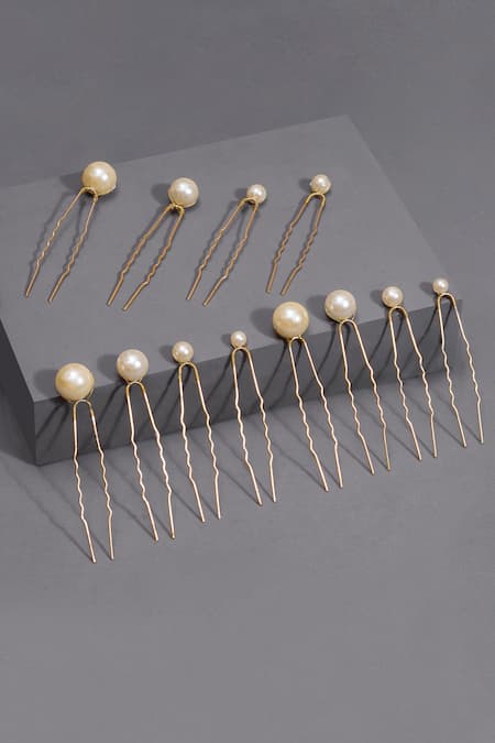 Hair Drama CO Pearl Embellished Hair Pins - Set of 12 