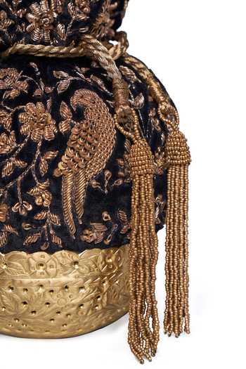 Buy_Anita Dongre_Black Embroidery, Zari Ballad Of Harmony Potli Bag_Online_at_Aza_Fashions