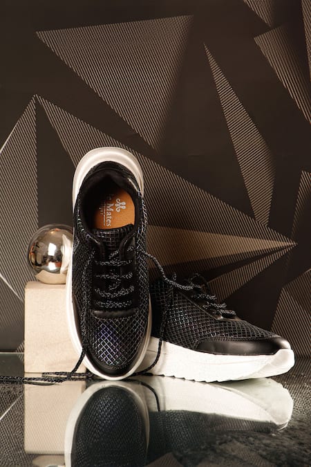 Sole Mates by Palak Glittery Mesh Pattern Sneakers 