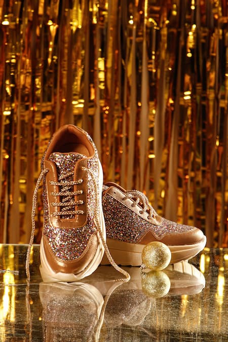 Sole Mates by Palak Brown Sparkling Sequined Sneakers 