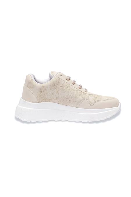 Shop Sole Mates by Palak Off White Elegance Floral Pattern Embroidered Sneakers Online at Aza Fashions Shop_Sole Mates by Palak_Off White Elegance Floral Pattern Embroidered Sneakers _Online_at_Aza_Fashions
