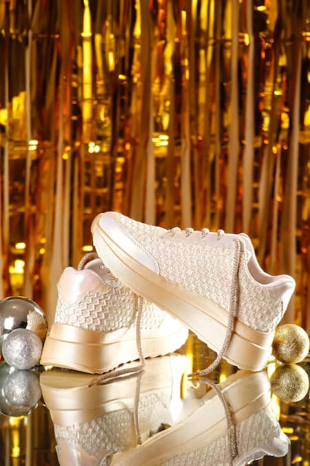 Sole Mates by Palak Gleaming Glitter Pattern Sneakers 