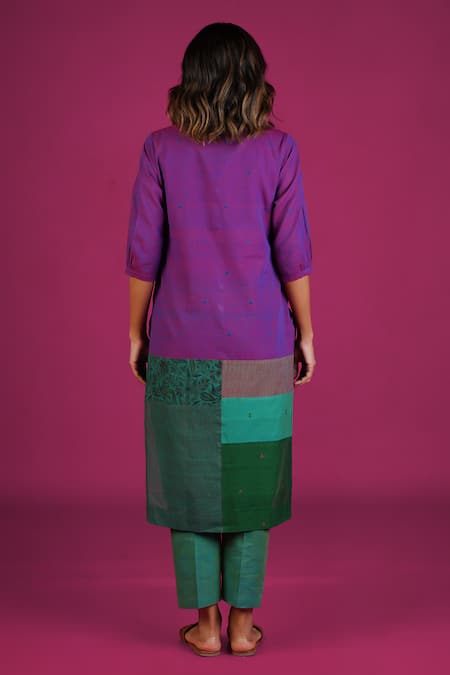 Mantra Patchwork Detail Colorblocked Kurta 