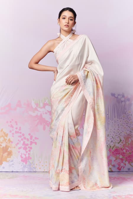 Moh India Meadow Chanderi Silk Saree With Blouse 