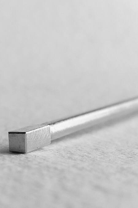 DE'Anma_Silver Frida Geometric Shaped Cutwork Hair Bun _Online_at_Aza_Fashions