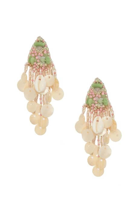 Samyukta Singhania Bead Cluster Tassel Earrings 