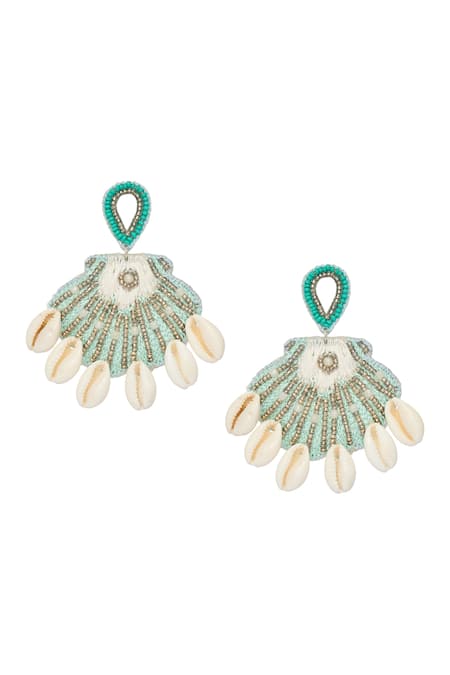 Samyukta Singhania Shell Patch Embellished Earrings 