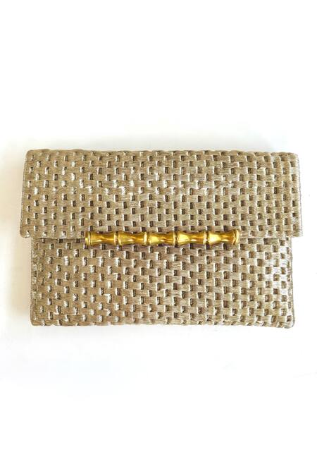 Kokommo Bambou Aari Thread Weave Clutch 